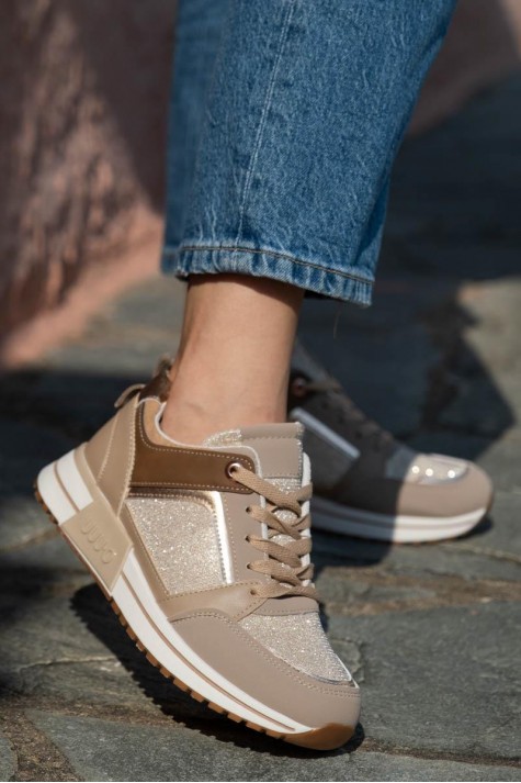 Δίσολα sneakers με ύφασμα με glitter 416.LY591-F