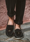 Flat suede loafers με διακοσμητικό 415.122-C