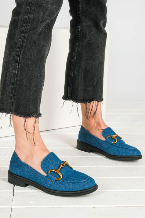 Loafers suede με μεταλλική αλυσίδα 396.M7315-C