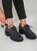 Chunky suede oxfords με κορδόνια 396.B7639-C