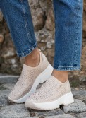 Sneakers τύπου κάλτσα με διακοσμητικά στρας 423.H8996-F