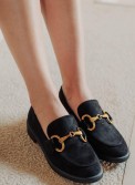 Loafers suede με μεταλλική αλυσίδα 396.M7315-C