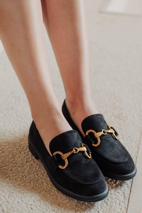 Loafers suede με μεταλλική αλυσίδα 396.M7315-C