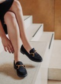 Loafers suede με μεταλλική αλυσίδα 396.M7315-C