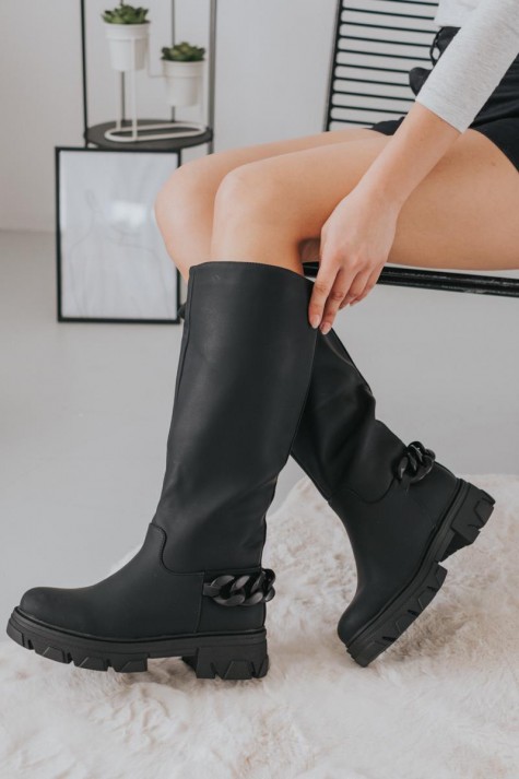 Casual chunky boots με αλυσίδα στο πίσω μέρος 425.SJ585-L