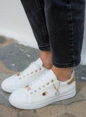 Tennis sneakers με κρακελέ υφή και αποσπώμενο διακοσμητικό 330.OX2515-L