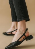 Open-heeled μυτερές γόβες με λουράκι στο πίσω μέρος 330.U788A18-L