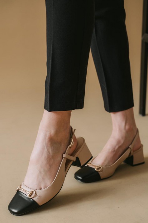 Open-heeled γόβα με στρογγυλή μύτη 330.LL1482-L