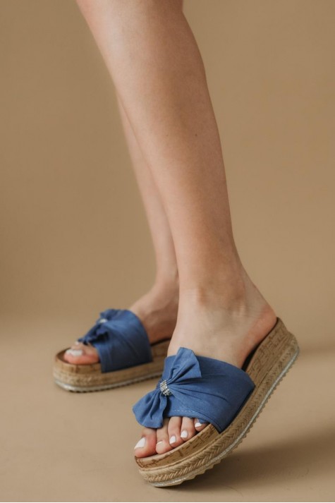 Suede flatforms με φιόγκο 424.568-1-C