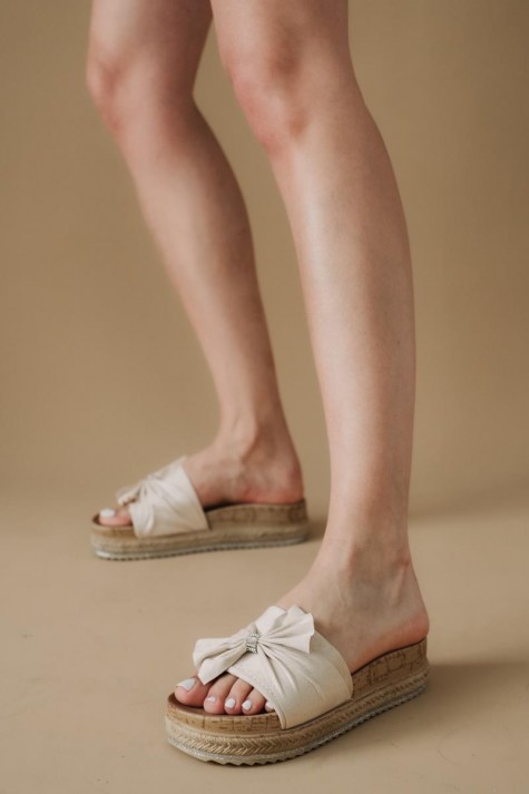 Suede flatforms με φιόγκο 424.568-1-C