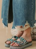 Boho style fussbett flatforms με δυο φάσες 431.HD-055-301-L