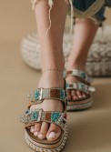 Boho style fussbett flatforms με δυο φάσες 431.HD-055-301-L