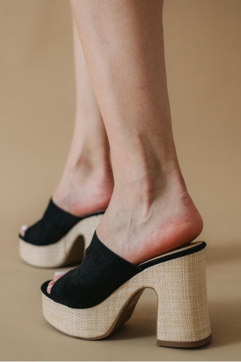 Suede mules με φαρδιά φάσα 431.L23603-C