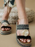 Boho style fussbett flatforms με διακοσμητικό 431.D0060-C