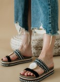 Boho style fussbett flatforms με διακοσμητικό 431.D0060-C