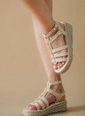 Suede flatforms με λουράκια τύπου gladiator 431.OM6625-L