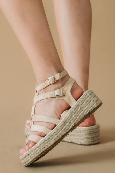 Suede flatforms με λουράκια τύπου gladiator 431.OM6625-L