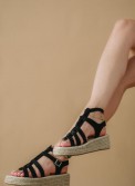 Suede flatforms με λουράκια τύπου gladiator 431.OM6625-L