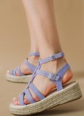 Suede flatforms με λουράκια τύπου gladiator 431.OM6625-L