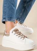 Δίσολα tennis sneakers με κορδόνια με στρας 431.LY681-L