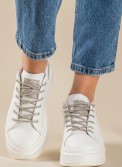 Δίσολα tennis sneakers με κορδόνια με στρας 431.LY681-L