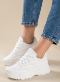 Chunky sneakers σε συνδυασμό υλικών 431.BY1699-L