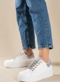 Δίσολα tennis sneakers με κορδόνια με στρας 431.OX23367-L