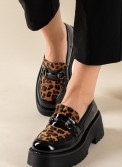 Loafers με pony skin λεοπάρ λεπτομέρειες 431.RQ507-A-L