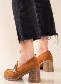 Block-heeled suede loafers 431.2M7-D8269-01-C