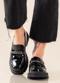 Λουστρίνι loafers με αλυσίδα με στρασάκια 431.OM6638-1-L