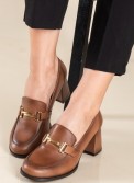 RAGAZZA δερμάτινα loafers με διακοσμητική αλυσίδα 331.063-L