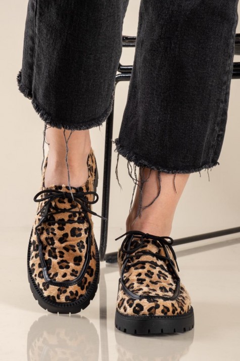 Δετό loafer με animal print 330.2502-PS