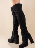 Over the knee suede μπότες με ντυμένο τακούνι 431.LQ79-C