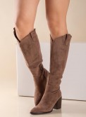 Western suede μπότες με εξωτερικές ραφές 431.7612-T03-C