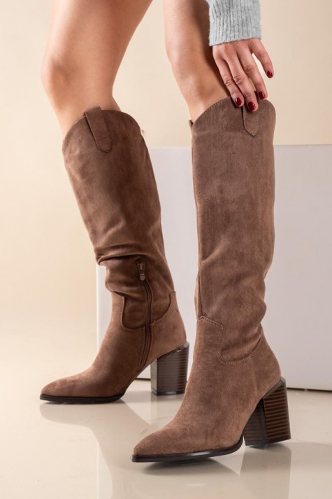 Western suede μπότες με εξωτερικές ραφές 431.7612-T03-C