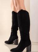 Western suede μπότες με εξωτερικές ραφές 431.7612-T03-C