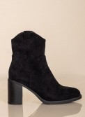 Western style suede μποτάκι με χοντρό τακούνι 330.OS366-C