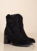 Western style suede μποτάκι με χοντρό τακούνι 330.OS366-C