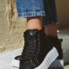 Μποτάκι sneaker με ιδιαίτερη σόλα 416.LLN305-L ΜΑΥΡΟ/ΑΣΠΡΟ