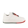 Casual sneakers με δίχρωμη σόλα και πολύχρωμα κορδόνια 330.LLN308-L ΑΣΠΡΟ/ΚΟΚΚΙΝΟ