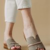 Suede flatform με φάσα με Η κόψιμο 330.1001441-C ΜΠΕΖ