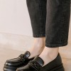 Chunky loafers λουστρίνι με μεταλλικό διακοσμητικό 330.LL1468-L ΜΑΥΡΟ