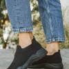 Υφασμάτινα slip-on sneakers τύπου κάλτσα 416.LY530-F ΜΑΥΡΟ