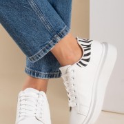 Casual δίσολα tennis sneakers 431.LY542-L ΑΣΠΡΟ/ANIMALPRINT