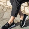 Ματ loafers με διακοσμητική αγκράφα 330.LL1476-L ΜΑΥΡΟ