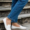 Flat loafers με φάσα 414.H2128-L ΑΣΠΡΟ