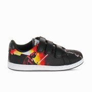 Παιδικά sneakers με αυτοκόλλητα 034.SW001119-L ΑΣΠΡΟ/ΜΑΥΡΟ