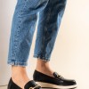 Casual loafers με διακοσμητική αλυσίδα 431.LL1522-L ΜΑΥΡΟ