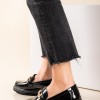 Chunky loafers με χρυσή αλυσίδα 431.5520-13-LU ΜΑΥΡΟ