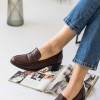 Loafers με τακούνι και matte υφή 396.D2731-L ΜΠΟΡΝΤΩ